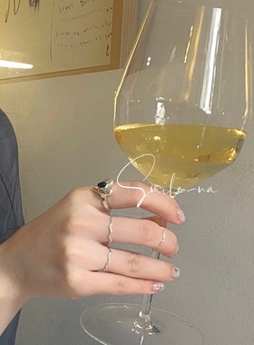 桃心设计款指环黑玛瑙韩国