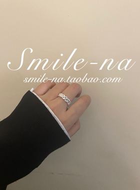 ins设计师款麻花百搭开口戒指