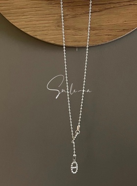 小众韩国字母925纯银项链