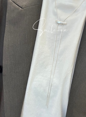 小众毛衣链925纯银两用双层