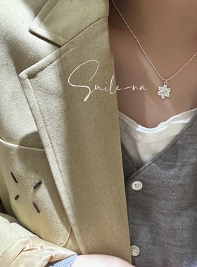 韩国太阳花925纯银项链