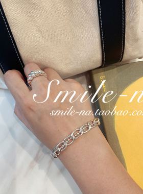 韩国进口纯银别针链条拼接手环