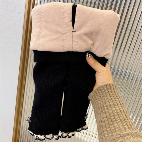 女童冬装加绒加厚毛线裤女宝宝保暖一条过冬棉裤子婴儿外穿打底裤 - 图2