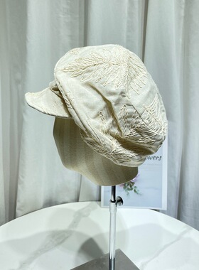 周可可｜法式复古白色报童帽女2026新款夏季薄款帽子不规则八角帽