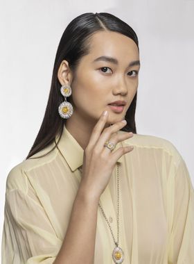 意大利轻奢高级感925纯银彩色宝石雏菊蓝玛瑙复古设计独特戒指女