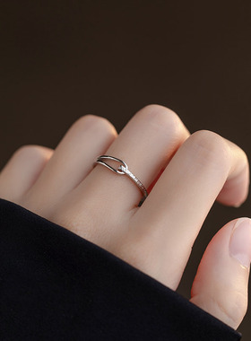 999纯银食指戒指女生小众设计高级感2024年新款生日礼物送女友