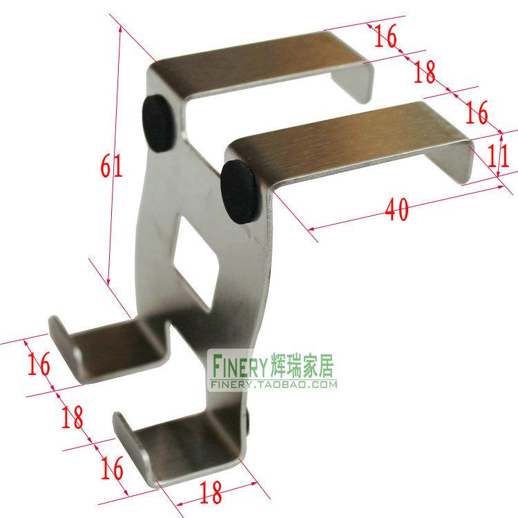 加厚实心不锈钢门背挂衣钩浴室门后挂物钩毛巾钩门后钩办公隔板钩 - 图1