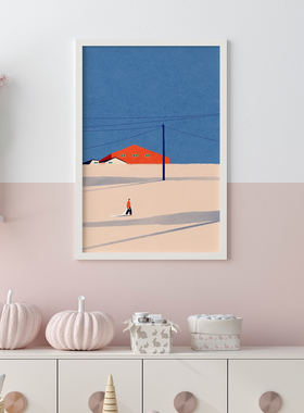 插画客厅沙发背景墙挂画电表箱装饰画卧室艺术油画墙壁壁画海报