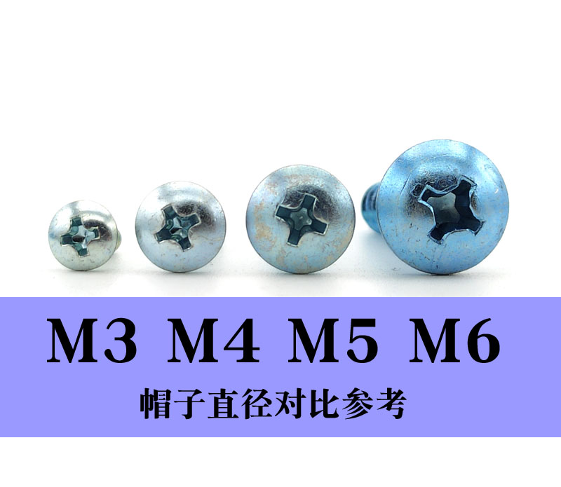 高强度镀锌十字大扁头自攻螺丝大头尖尾螺螺钉扁圆头蘑菇头M3M4M5 - 图2
