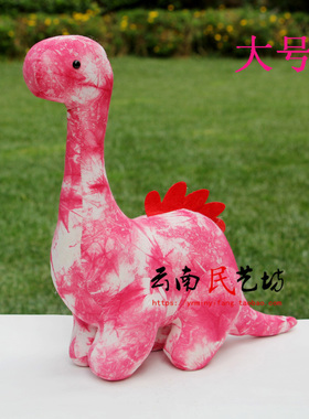 民族风扎染纯棉布偶恐龙公仔玩偶