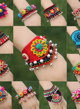 云南民族风复古饰品布艺手链包邮