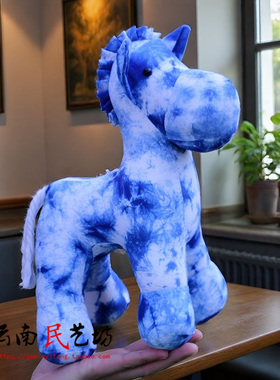 扎染布艺小马儿童可爱公仔玩偶