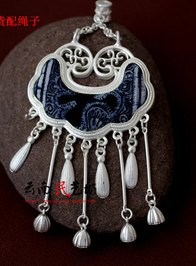 民族风蜡染蝴蝶吊坠锁骨链颈饰品