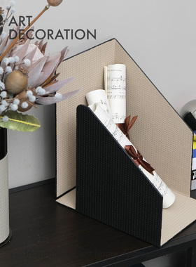 皮革金属轻奢风客厅书房