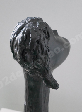 抽象树脂雕塑抬头少女头像样板间售楼处别墅玄关角几装饰品摆件