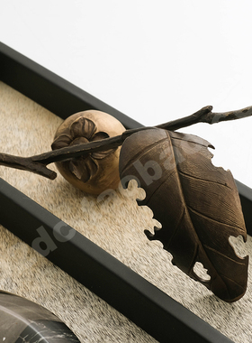 样板间售楼处茶几马毛托盘大理石果盘威士忌酒具装饰品组合摆件