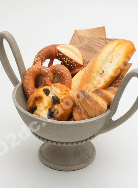 法式中古树脂双耳果盘样板间售楼处民宿餐桌厨房装饰品摆件