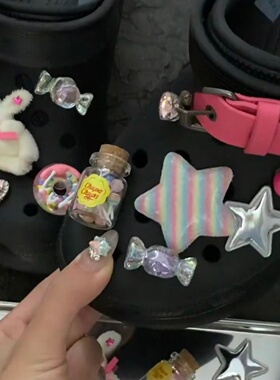 新款洞洞鞋配饰y2k辣妹鞋扣diy可爱卡通小兔鞋花可拆卸适配crocs