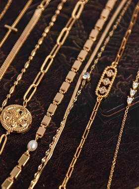 铜镀真金不掉色简约高级感手链