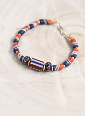 但愿苍生俱饱暖，不辞辛苦出山林。西亚混合老琉璃手链男女士情侣