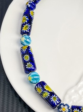 曾伴浮云归晚翠,犹陪落日泛秋声.意大利威尼斯千花琉璃蓝色系孤品