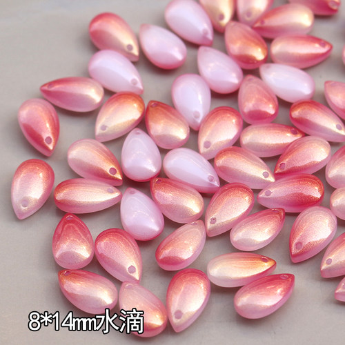 10颗价 白玉红金粉琉璃花瓣 手工DIY汉服发簪流苏绑花制作材料 - 图3