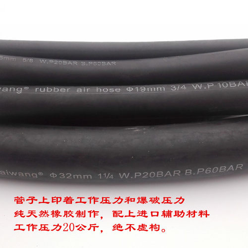 光面高压橡胶水管防爆耐热耐磨耐油酸碱耐高温软管喷砂橡胶6分1寸 - 图0