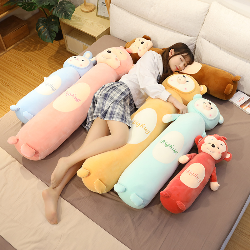 恐龙毛绒玩具可爱猪玩偶送女生床上抱着睡觉娃娃长条抱枕靠垫公仔-图1