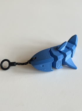 Q版小鲨鱼关节可动背包挂件babyshark潜水游泳钓鱼佬永不空军挂坠