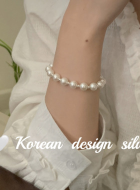 韩国ins风小众设计手作饰品 S925纯银 珍珠手链 简约大气高级感女