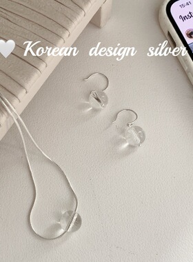 日韩ins网红银饰品 925纯银透明珠蛇骨项链女 简约小众高级感颈链