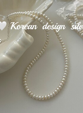 韩国ins小众设计气质款锁骨链 S925纯银天然珍珠项链高级感百搭女