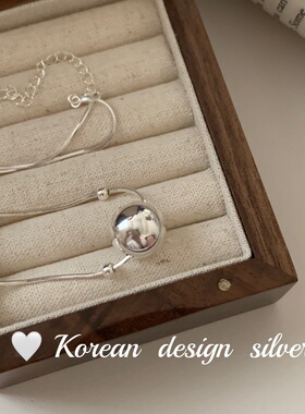 韩国简约轻奢饰品 S925纯银14m圆珠蛇骨链ins博主同款项链小众女