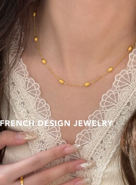 意大利手工链百搭锁骨链S925纯银豆豆项链优雅礼服配饰品小众