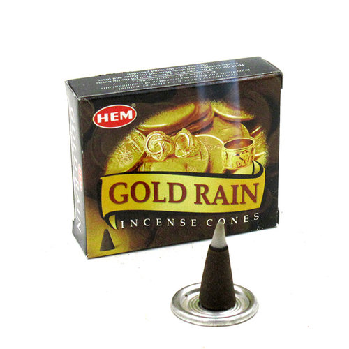 印度进口HEM Gold Rain金雨财富手工锥香塔香家用室内熏香供奉 - 图2