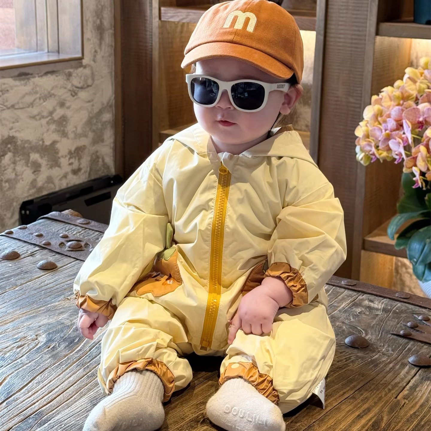 婴儿衣服春装2026新款男宝宝连体衣春秋款超萌可爱冲锋衣连帽爬服,淘宝优惠券,粉丝福利购,淘宝优惠卷