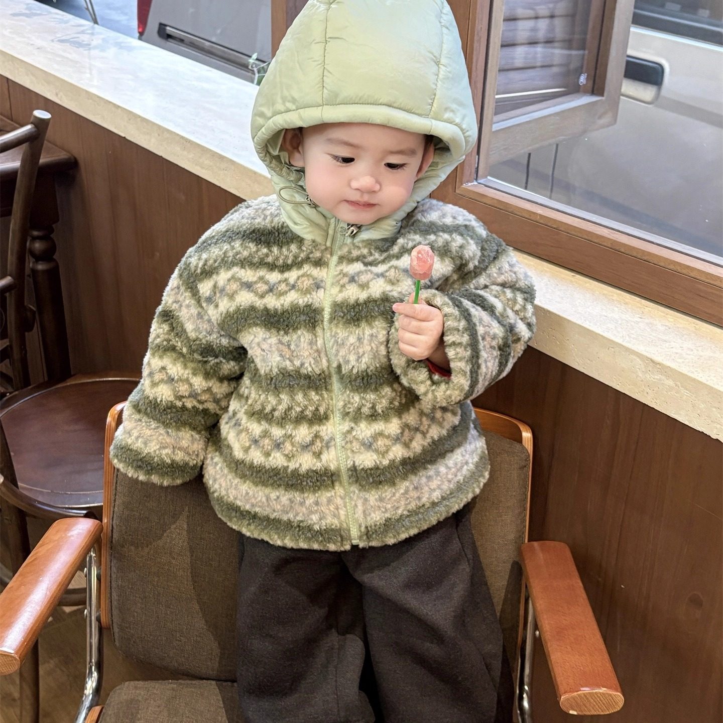 宝宝冬季外套洋气时髦婴儿衣服冬装加绒加厚连帽上衣冬款外出服潮,淘宝优惠券,粉丝福利购,淘宝优惠卷