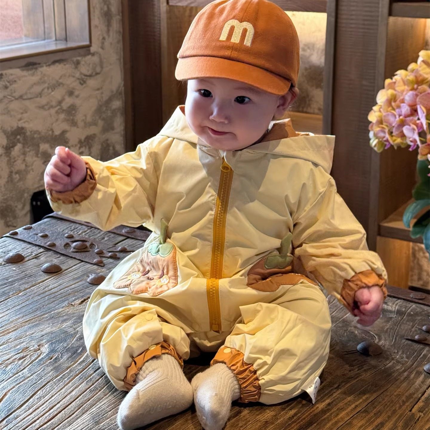 婴儿衣服春装2026新款男宝宝连体衣春秋款超萌可爱冲锋衣连帽爬服,淘宝优惠券,粉丝福利购,淘宝优惠卷