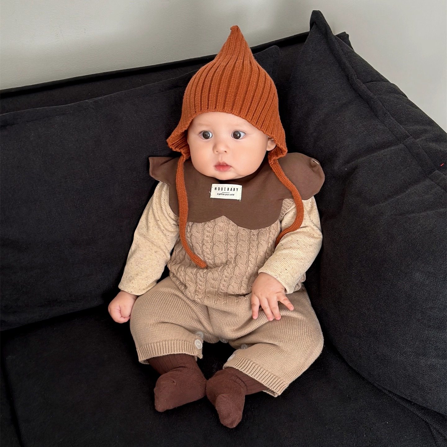 婴儿秋装衣服洋气婴幼儿针织背带裤套装韩版宝宝哈衣裤子两件套潮,淘宝优惠券,粉丝福利购,淘宝优惠卷