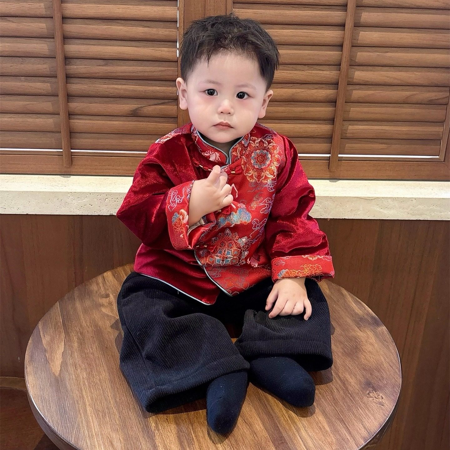 婴儿分体套装冬装新中式唐装加绒外套冬款加厚裤子两件套周岁礼服,淘宝优惠券,粉丝福利购,淘宝优惠卷