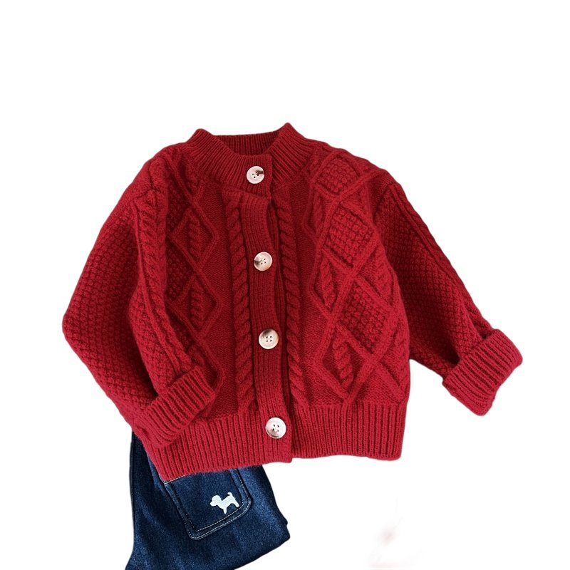 小月龄宝宝春秋衣服婴幼儿洋气小套装春喜庆针织开衫打底裤两件套,淘宝优惠券,粉丝福利购,淘宝优惠卷