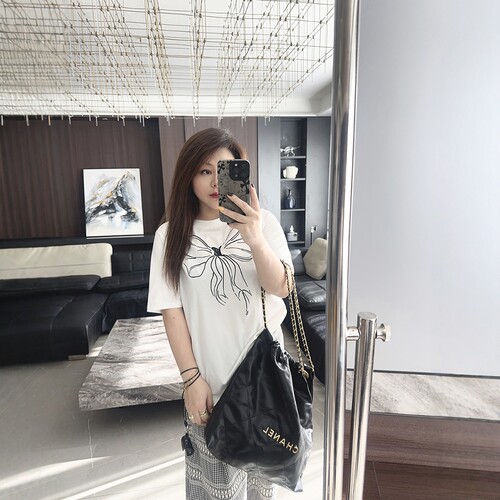 线条蝴蝶结 大码女装胖mm2025年早春装新款显瘦减龄短袖半袖t恤 - 图1
