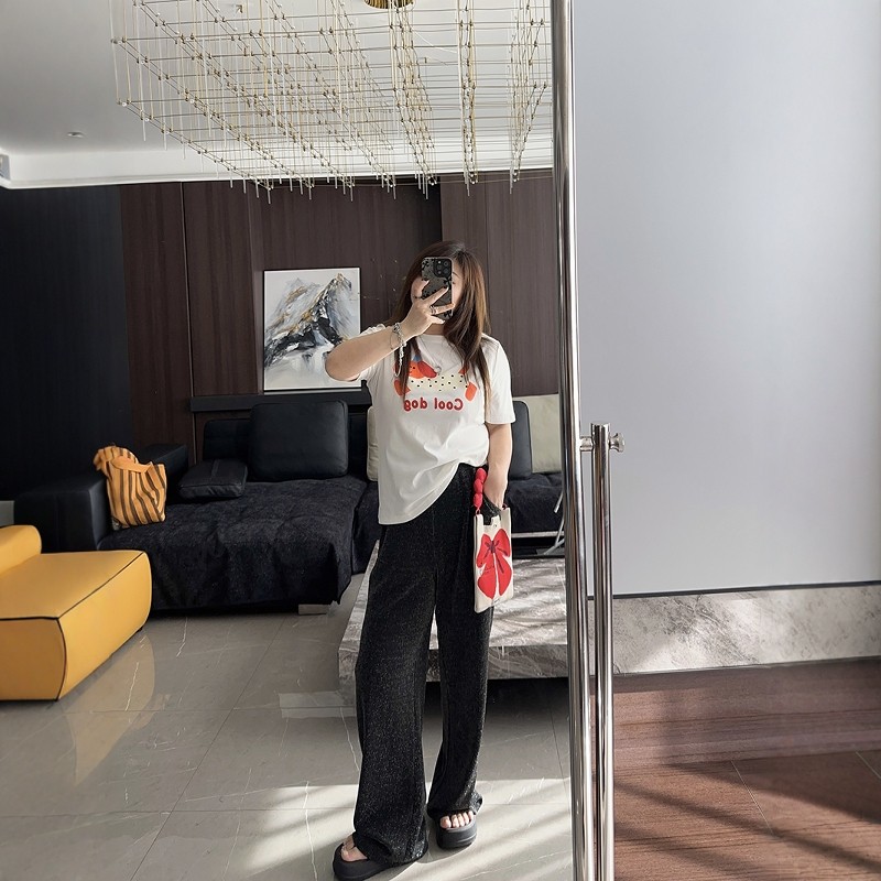 腿长一米八 大码女装胖mm巨显瘦休闲时尚亮丝2025年新款阔腿裤子,淘宝优惠券,粉丝福利购,淘宝优惠卷