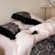 French girl pure cotton lace four-piece set