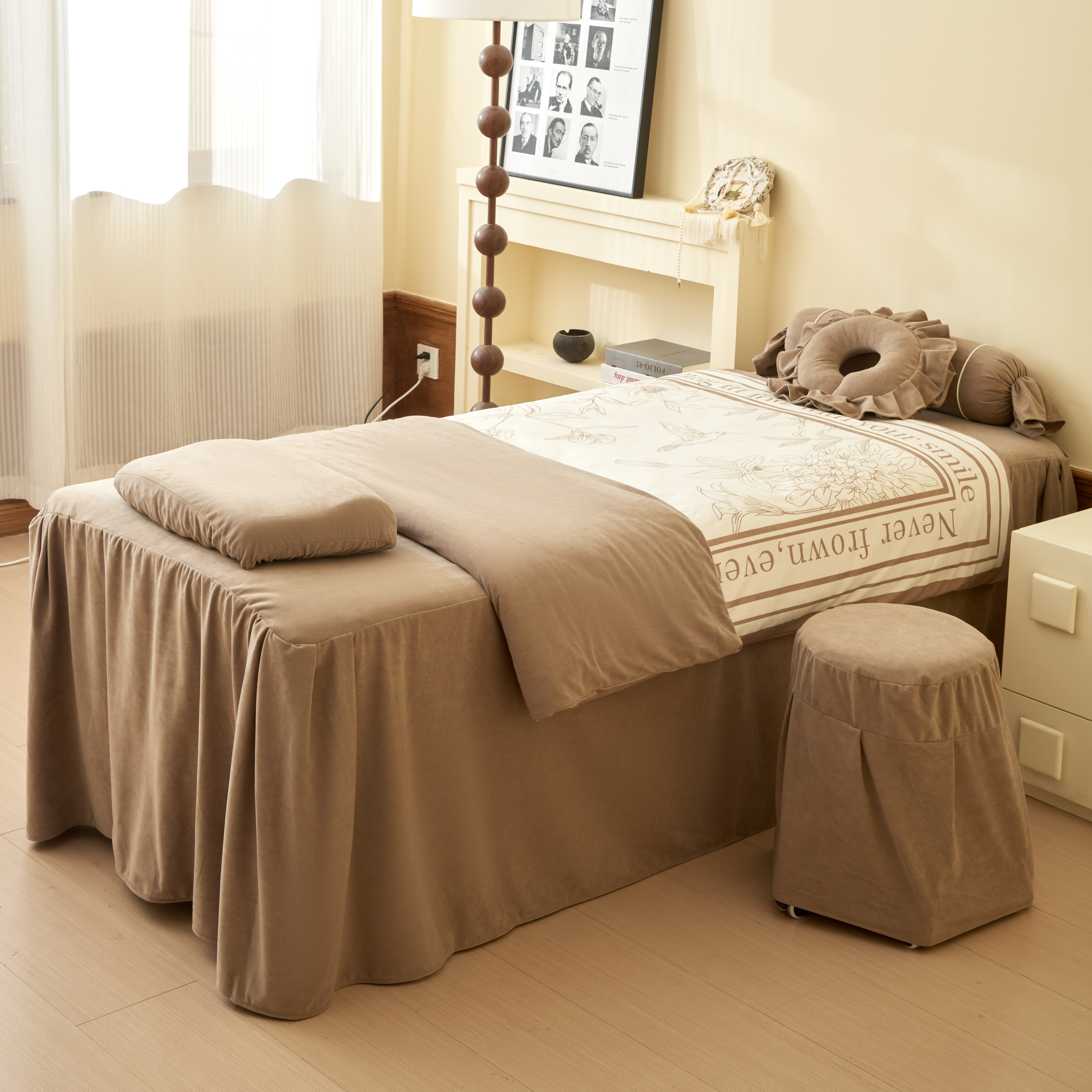 新款美容床罩四件套轻奢简约美容院按摩spa美容专用洗头床罩四季,淘宝优惠券,粉丝福利购,淘宝优惠卷