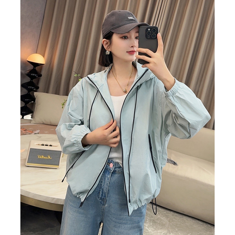 MISS RUILI 定制 春季韩版糖果色休闲宽松帽冲锋衣外套女F0187 - 图0