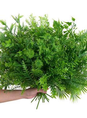 塑料仿真绿植叶子把装饰