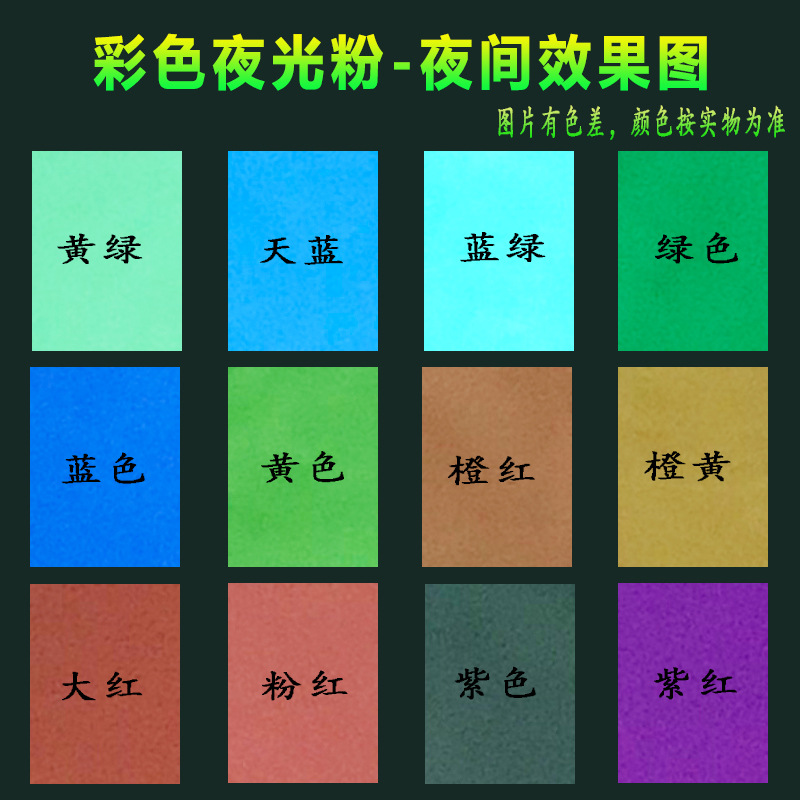 凰龙高亮长效夜光粉印刷涂料高温注塑DIY自发光粉夜光颜料100克 - 图2