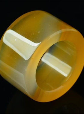 天然冰种绿玛瑙扳指直筒绿玉髓加宽戒指白色玉石指环宽版