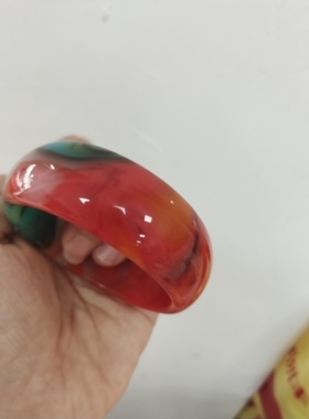 情人节礼物玉镯正品七彩玉髓手镯玉镯子女玉手镯女贵妃翡翠玛瑙镯